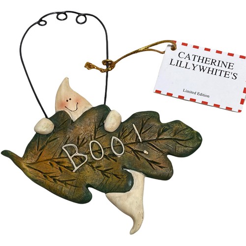 Halloween BOO Ornaments Hanging Whimsical Resin LIMITED Gail West Lillywhite - Picture 2 of 6