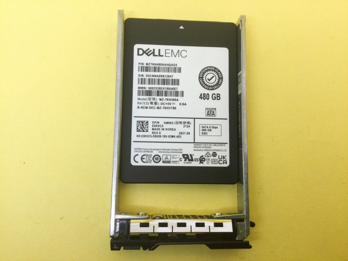 3KVC5 DELL 480GB SATA 6Gbps MIXED USED 2.5in SSD 03KVC5 MZ-7KH480A