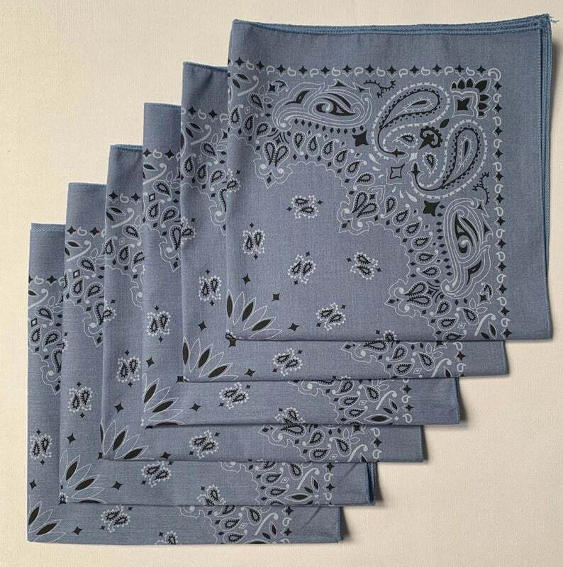Made In The USA Paisley Bandana 22" x 22" (6 Pack) 100% Cotton - Wide Selection - Picture 32 of 85