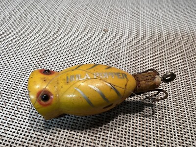 Leurre Hula Popper Arbogast Vintage Jaune 2-5/8 - Pêche Surface US