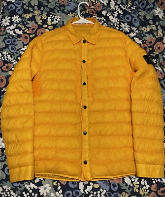 stone island dyed micro yarn down jacket orange