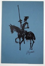 Frontispiece, portfolio cover screen print, Emanuele Luzzati, Don Quixote 1970