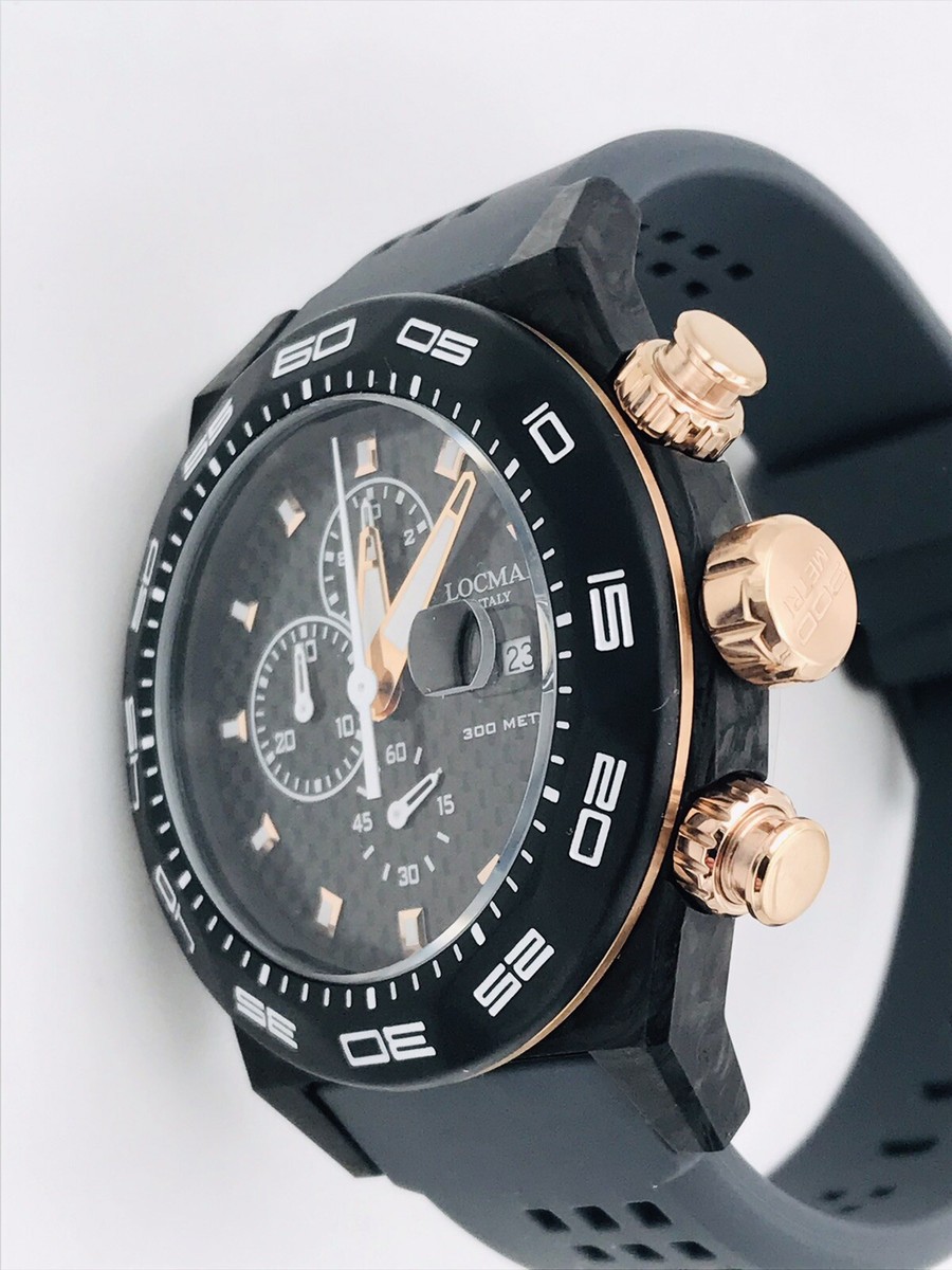 Locman Cronografo Uomo Stealth 300mt - Cassa 46mm In Acciaio E Titanio PVD - Nero