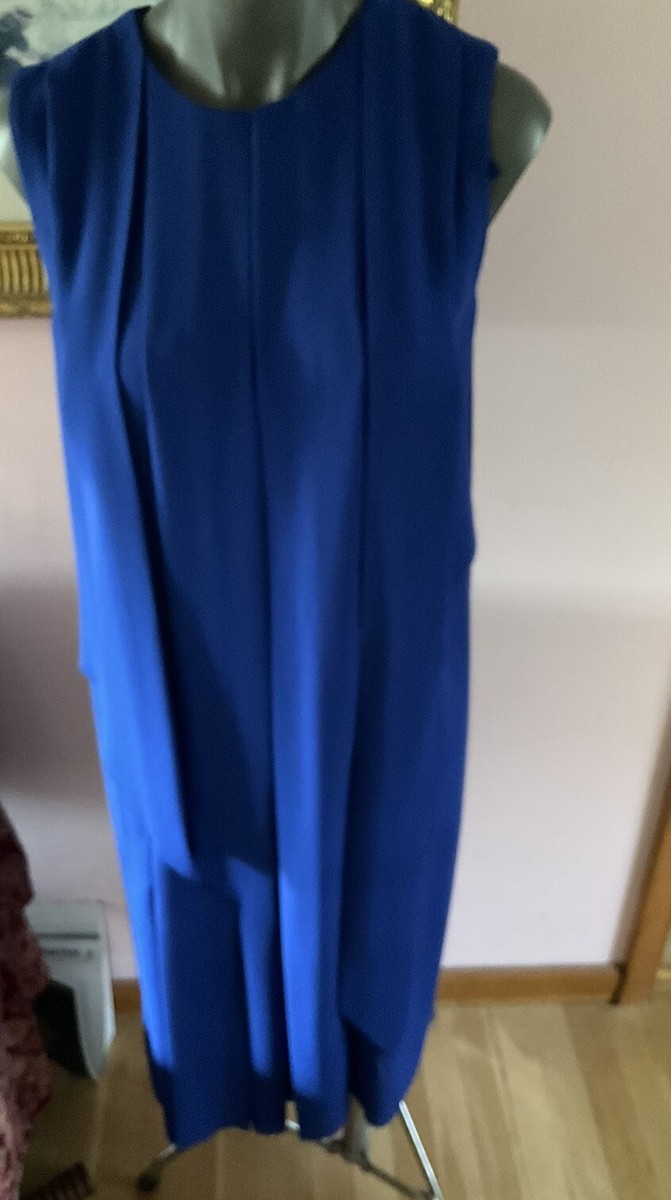cos blue pleated dress Cynthia Blue Cotton Maxi Dress main image 1