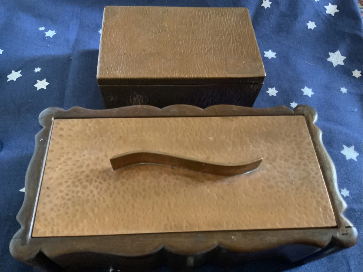 2 Stunning Antique Copper Wooden Boxes SALE 65 eBay