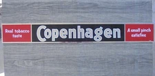 RARE VINTAGE  COPENHAGEN SNUFF THIN ALUMINUM RETAIL SIGN 24" x 3 1/8"