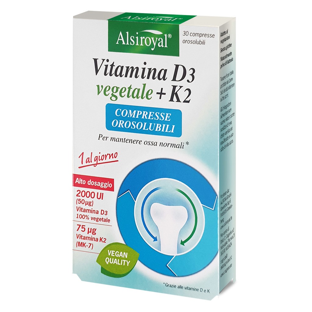 Vitamina D3 K2 Integratore Orosolubile 30 Compresse - Alsitan - Immagine 2