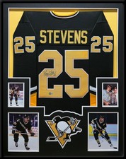 FRAMED PITTSBURGH PENGUINS KEVIN STEVENS AUTOGRAPHED SIGNED JERSEY BECKETT HOLO