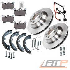 2x BREMSSCHEIBE + BREMSBELÄGE + BREMSBACKEN + WARNKONTAKT  HINTEN FÜR AUDI Q7 4L
