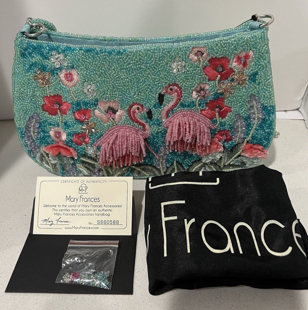 Mary Frances Flirty Flamingos Crossbody Handbag Clutch NWT | eBay