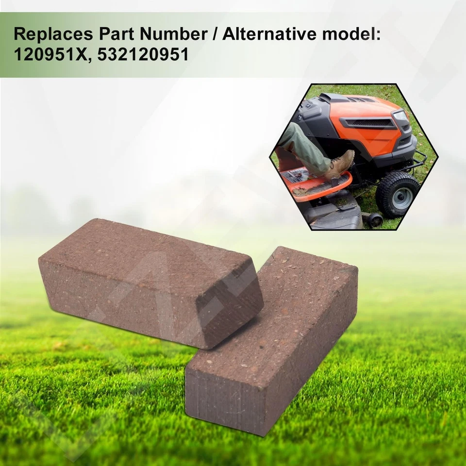 Pastillas de freno para cortacésped Craftsman Poulan Husqvarna 2 piezas Foto 4 de 4