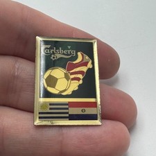 Carlsberg Soccer Football Uruguay Paraguay Flags Enamel Pin Vintage World Cup