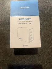 TECKNET USB C Charger 65W PD 3.0 GaN Type Foldable Adapter with 3-Port Fast Wall