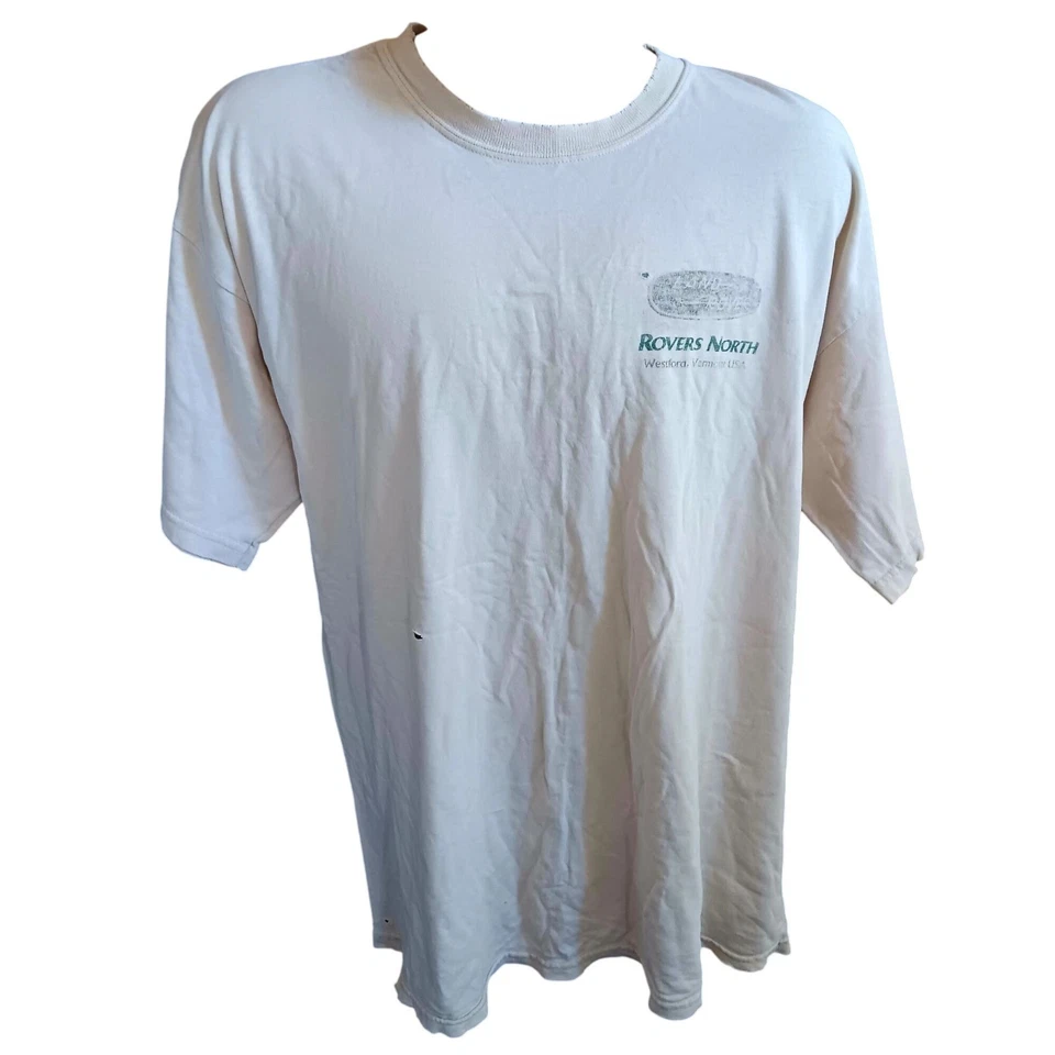 Vintage T-shirt XL Range Rover Vermont Y2K Gildan Distress Holes Cracked - Image 2 of 4