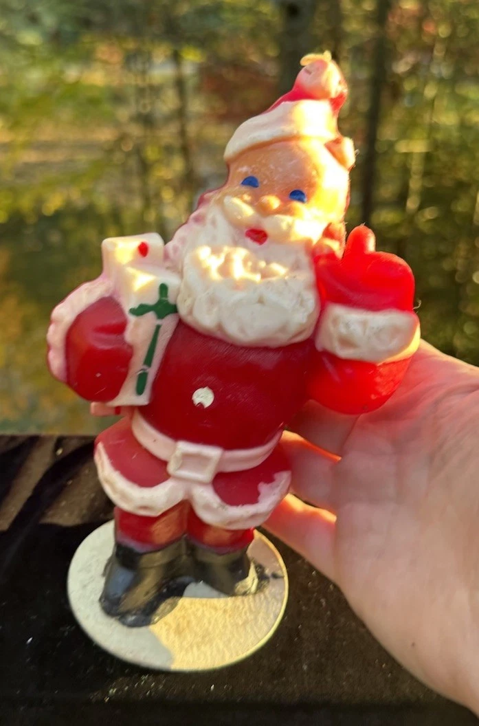 Vintage 1950’s Gurley Christmas Holiday Santa Candle Large 8" -S1 - product detail image 3