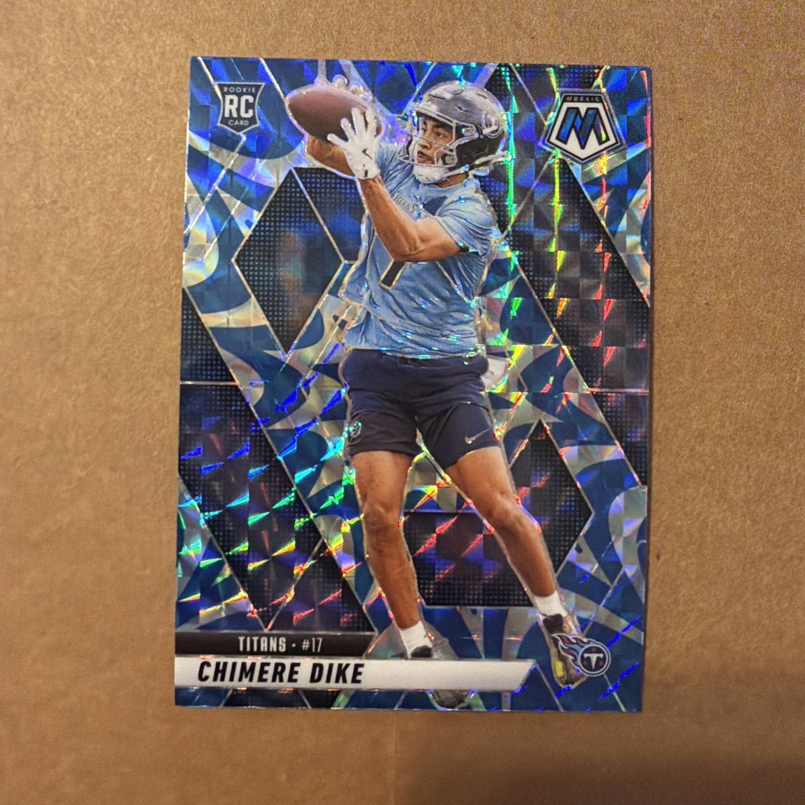 2025 Panini Mosaic - Rookies Chimere Dike #356 Reactive Blue Mosaic Prizm (RC)