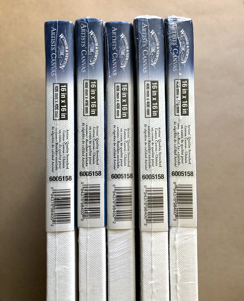 Tablero de lienzo de artista estirado Winsor & Newton 16x16” paquete de 5 | 3/4” de grosor ¡NUEVO! Foto 4 de 4