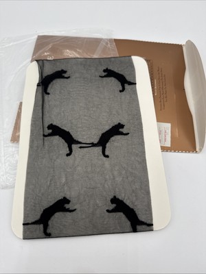 Evan-Picone JAGUAR Black Vintage NOS Pantyhose SZ small Cats!