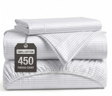 Twin Bed Sheets Set 450 Thread Count 100 Cotton Sateen Weave Lane Linen Size