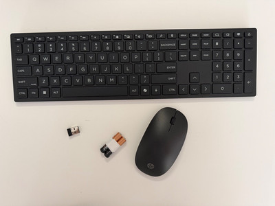 HP 710 Wireless Keyboard Mouse Combo Black USB Receiver New Open Box
