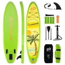 GOPLUS Inflatable Stand up Paddle Board w/ 3 Fins Backpack Non-slip Deck Pump