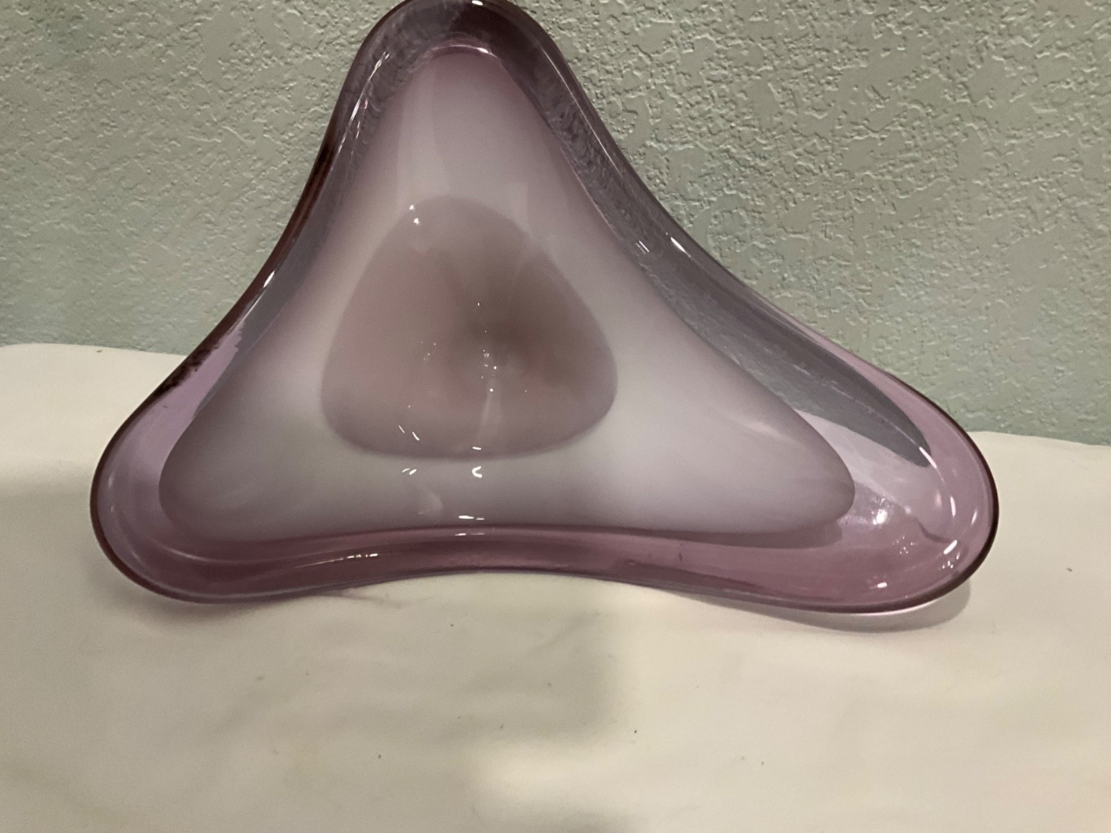 Mid-century modern Murano purple glass bowl- 13.5