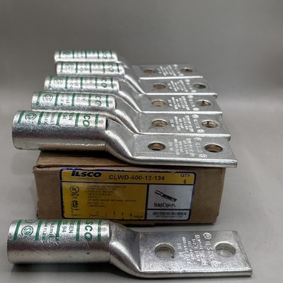 Lot of 6 - CLWD-600-12-134 ILSCO Copper Compression Lugs