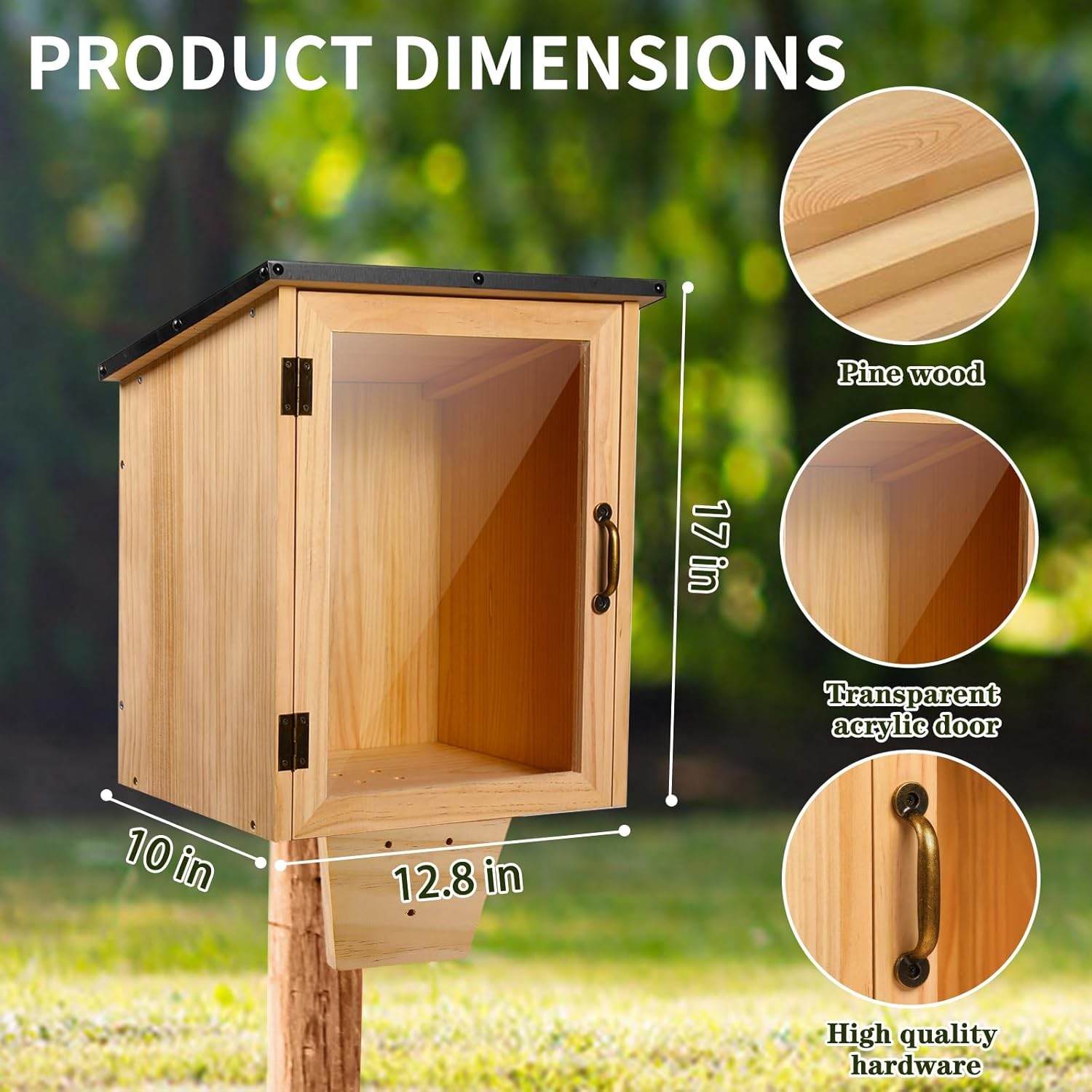 Outdoor Library Box with Little Library Mount,Diy Book Box outside Storage Cabin