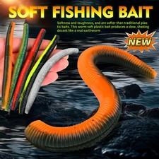 50PC Baits Fishing Bait Tackle Crankbaits 5.5~8g Soft Earthworm Worm Lures Hooks