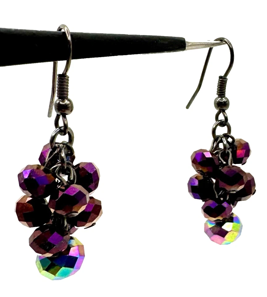 Pendientes de uva colgantes estrás moda vino moda viñedo pendientes uvas Foto 2 de 4