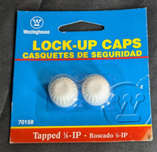 Westinghouse 70158 2PK White  Lock-Up Caps Tapped 1/8 IP New Pack