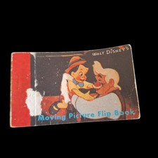 Walt Disney Moving Picture Flip Book Pinocchio and Geppetto at Sea Vintage