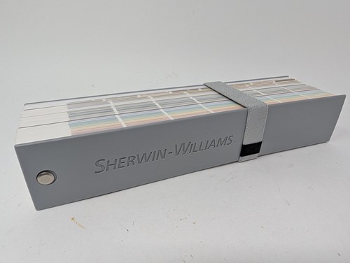 Sherwin-Williams Large Paint Color Sample Deck Swatch Book Fan Guide Gray Case