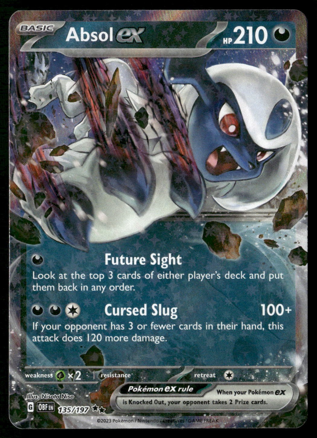 Absol ex 135/197 Double Rare Obsidian Flames Pokemon Holo NM/M