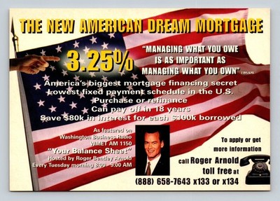 The New American Dream Mortgage 3.25% Interest Rate Vintage Postcard