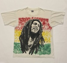 RARE Vintage 90 s Bob Marley Overprint Single Stitch T Size Large