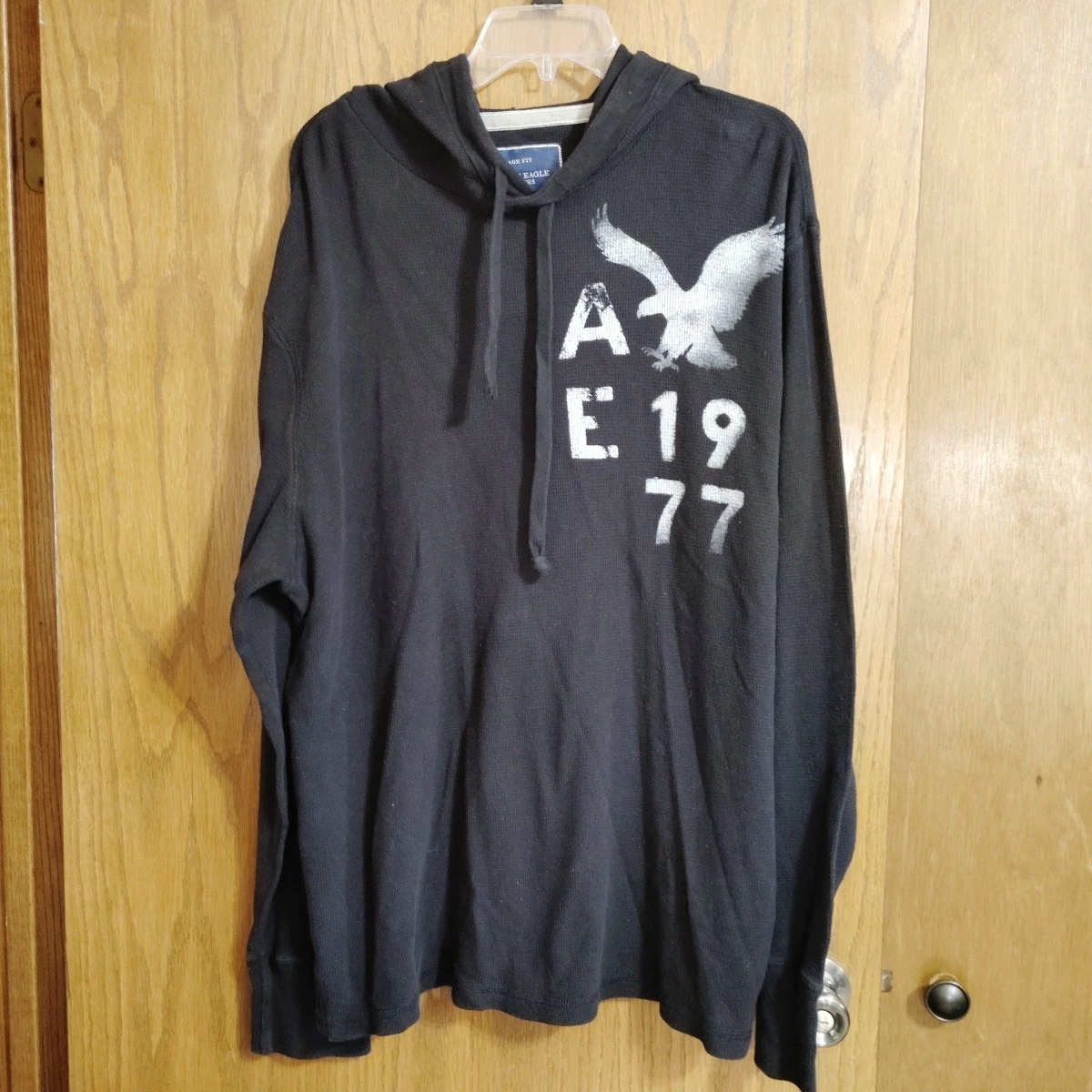 Sweat Polaire American Eagle Homme – Blanc/gris, Fermeture éclair, Taille LG – Neuf Avec étiquettes