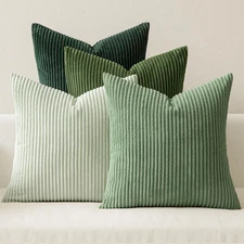 MIULEE Boho Farmhouse Sage Green Throw Pillow Covers 18X18 Inch Set of 4 Mordern