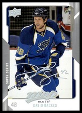 2008-09 Upper Deck MVP Super Script David Backes Auto 06/25 St. Louis Blues #254