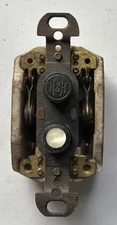 Antique Vintage H&H Hart Hegeman Single Pole Push Button Electrical Switch