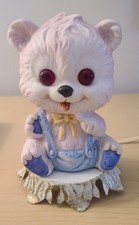 Vintage Aladdin Giftware Porcelain Kitsch 6.5  Bear Portable Lamp Night Light