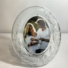 Mikasa Crystal  Cherish  Large Oval Picture Frame For 5x7  Photos New In Box 