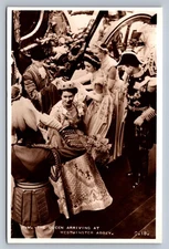 Postcard RPPC Queen Elizabeth Coronation Westminster Abbey Valentine's  O105