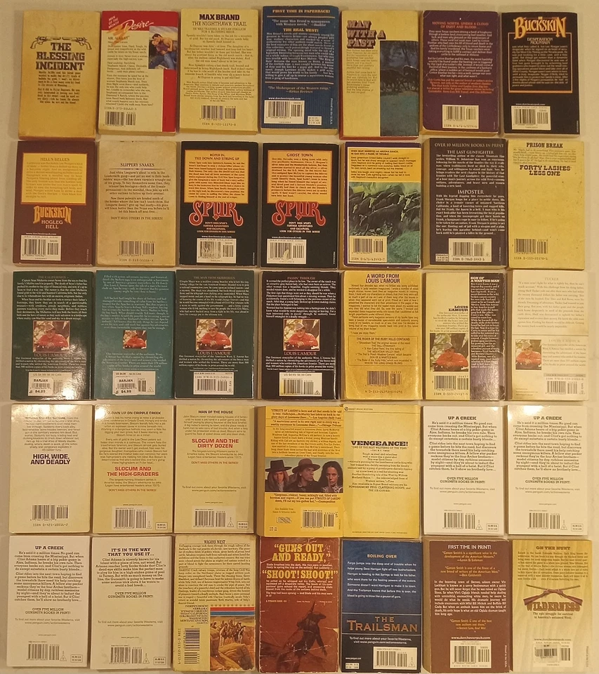 Lot of 35 Vintage Western Books-Brand, Evans, Grey, L'amour, Logan, Scott & MORE Foto 2 de 3