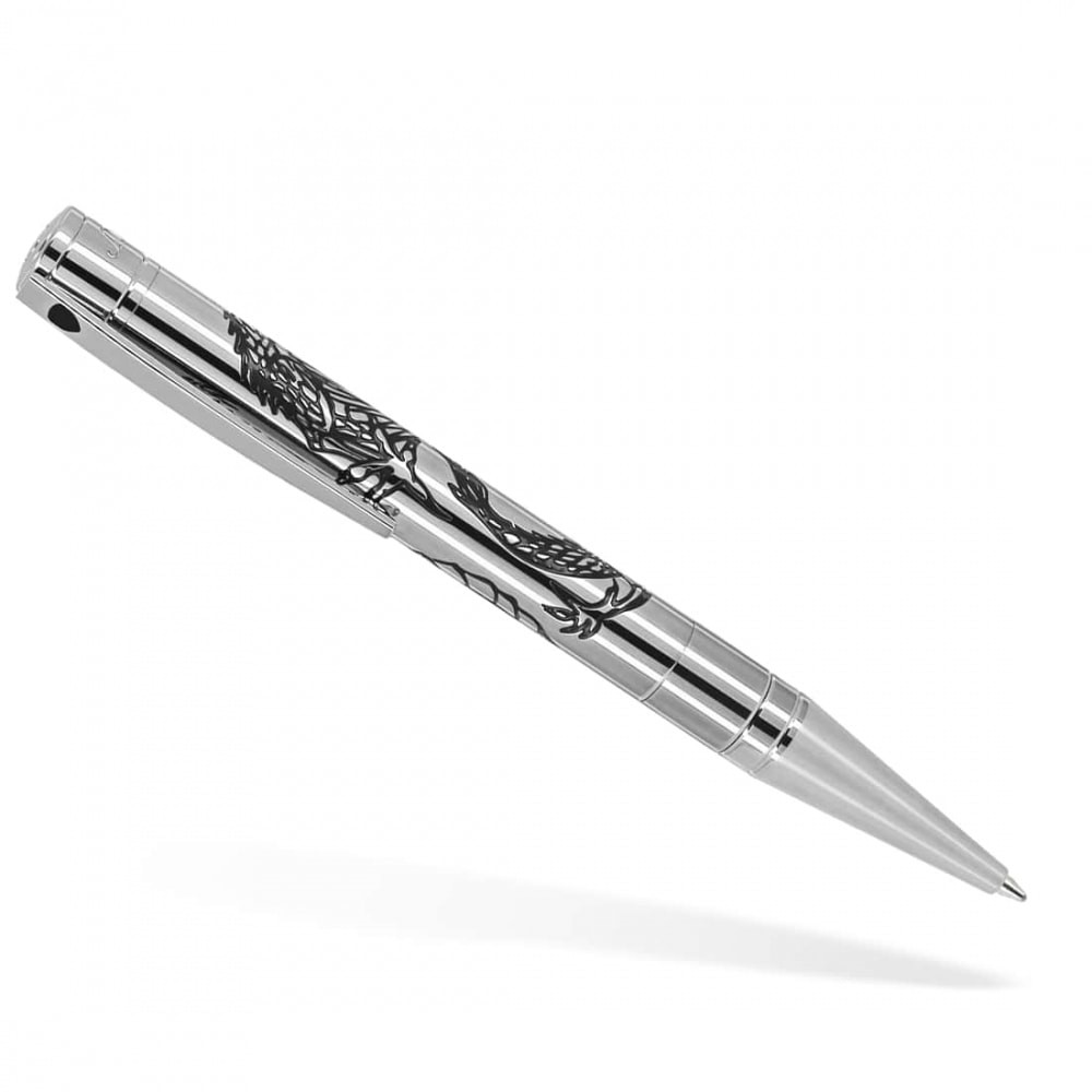 Stylo S.T. Dupont D-Initial chrome dragon noir anti fatigue pour écriture fluide