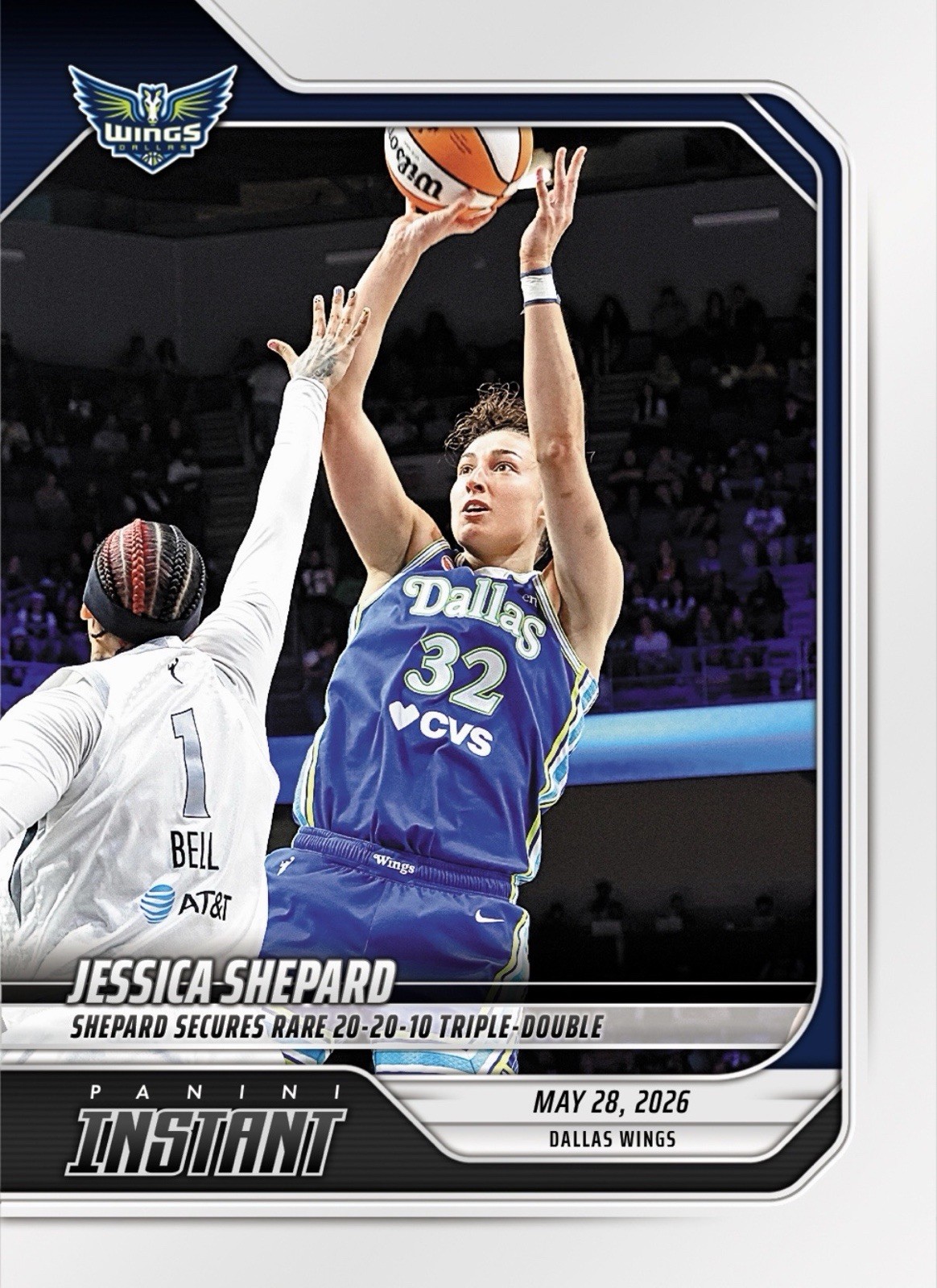 2026 Panini Instant WNBA #101 Jessica Shepard Dallas Wings PRESALE
