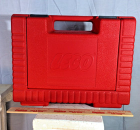 1985 Vintage Lego Group Brick Carrying Case Red W/2 Clips Handle W/random LEGO's