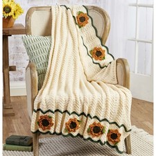 Herrschners  Sunflower Ripple Afghan Crochet Kit
