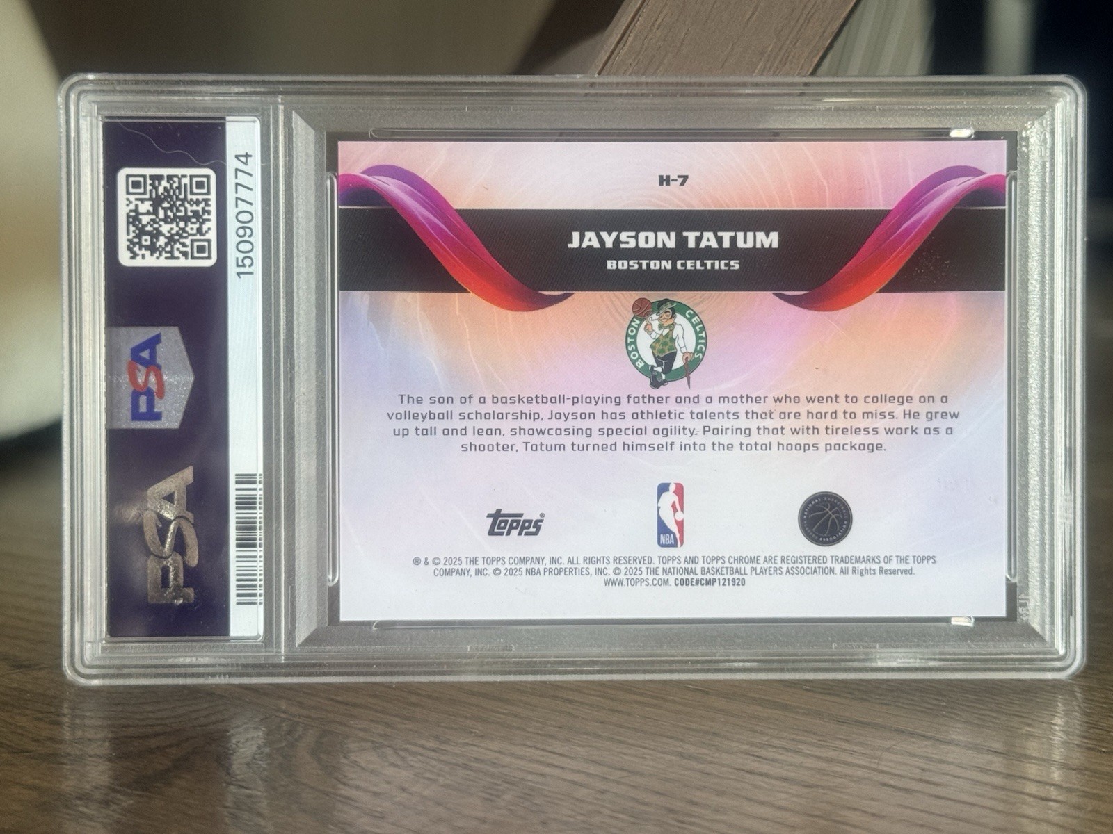 2025-26 TOPPS CHROME HELIX #H-7 JAYSON TATUM BOSTON CELTICS PSA GEM MT 10 SSP view 2
