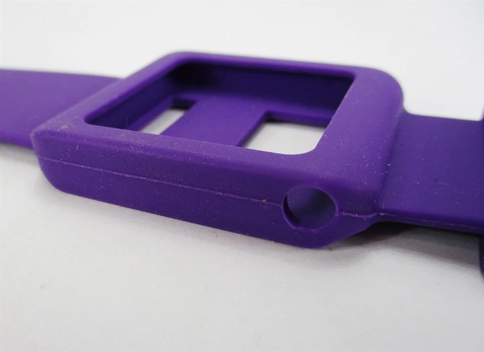 Correa de reloj de silicona blanca + púrpura + roja correa de muñeca cubierta de revestimiento Apple iPod Nano 6th Foto 3 de 3